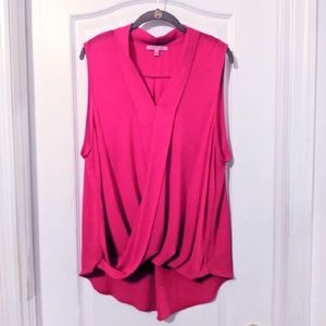Vibrant Pink High-Low Blouse